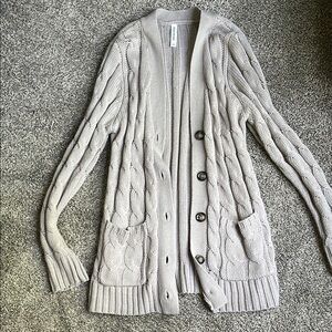 Zenana Outfitters Cream Cardigan Sweater Relaxed Fit